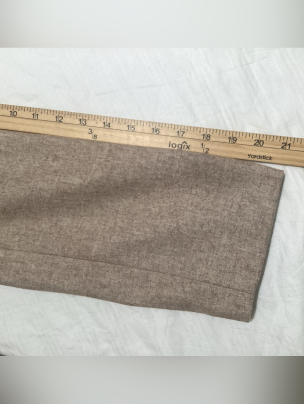Merona Women’s XL Wool Blend Cropped Blazer Jacket Neutral Beige 3/4 Sleeve - Picture 8 of 10